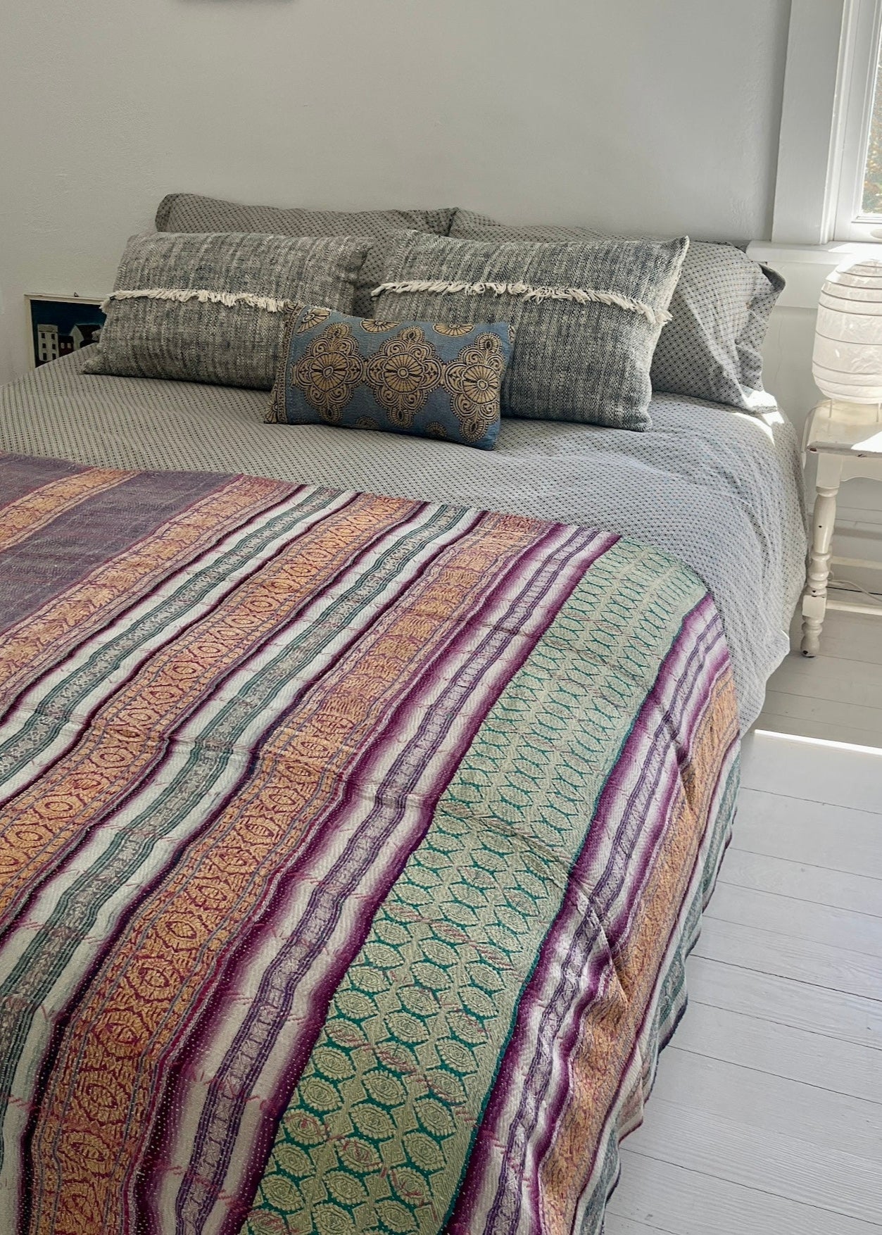 Vintage Dowry Kantha Blanket,