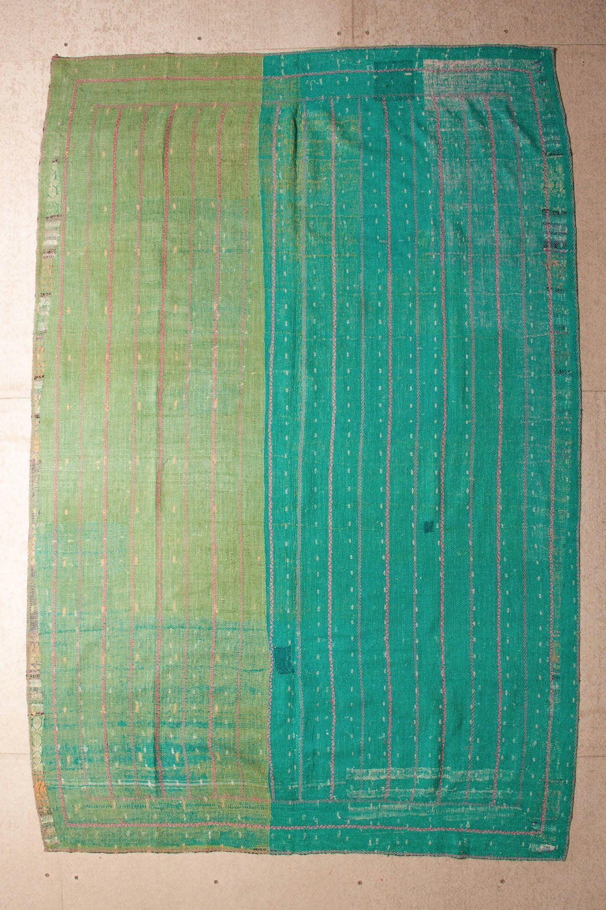 Vintage Dowry Kantha Blanket,