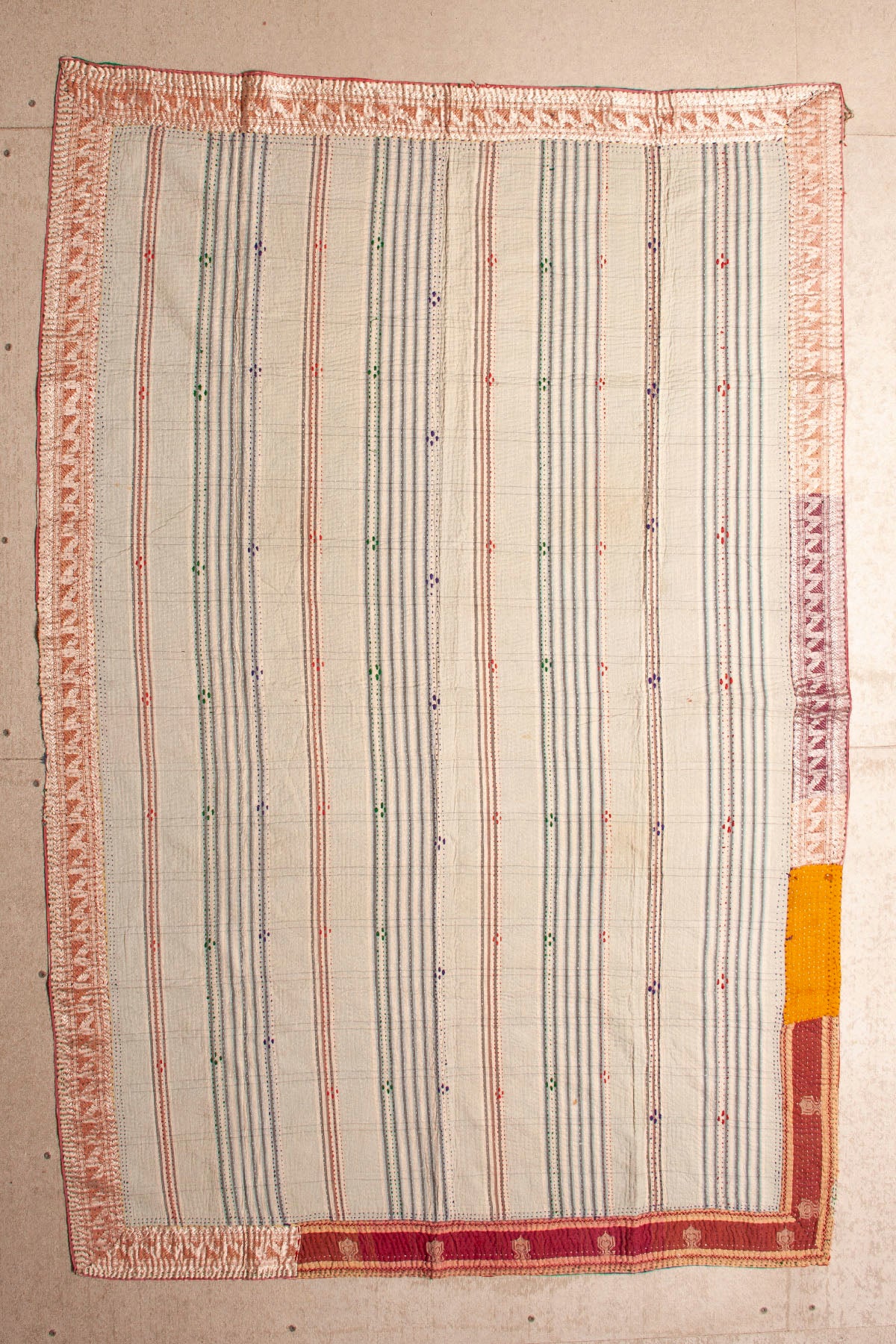 Vintage Dowry Kantha Blanket,