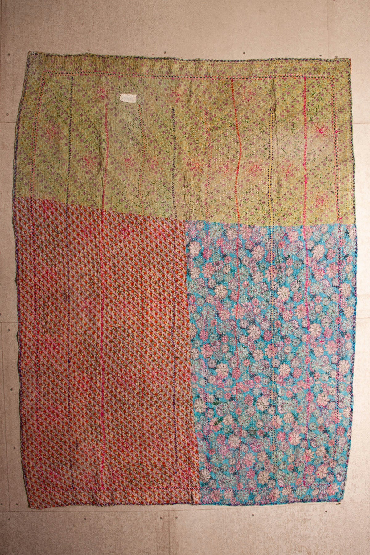 Vintage Dowry Kantha Blanket,
