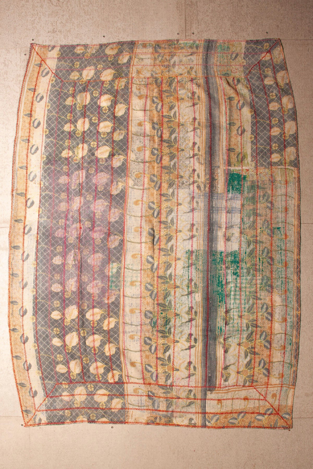 Vintage Dowry Kantha Blanket,
