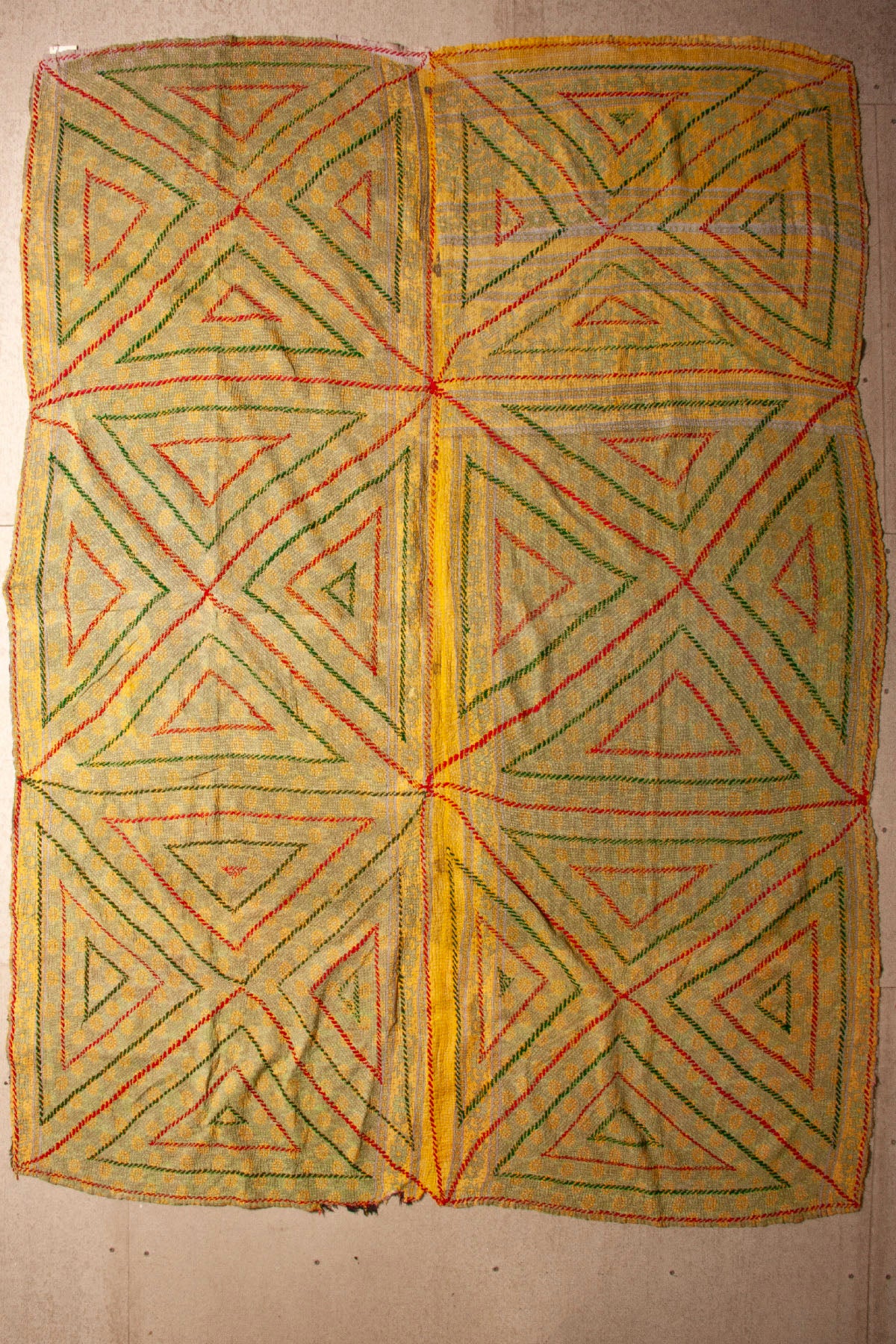 Vintage Dowry Kantha Blanket,