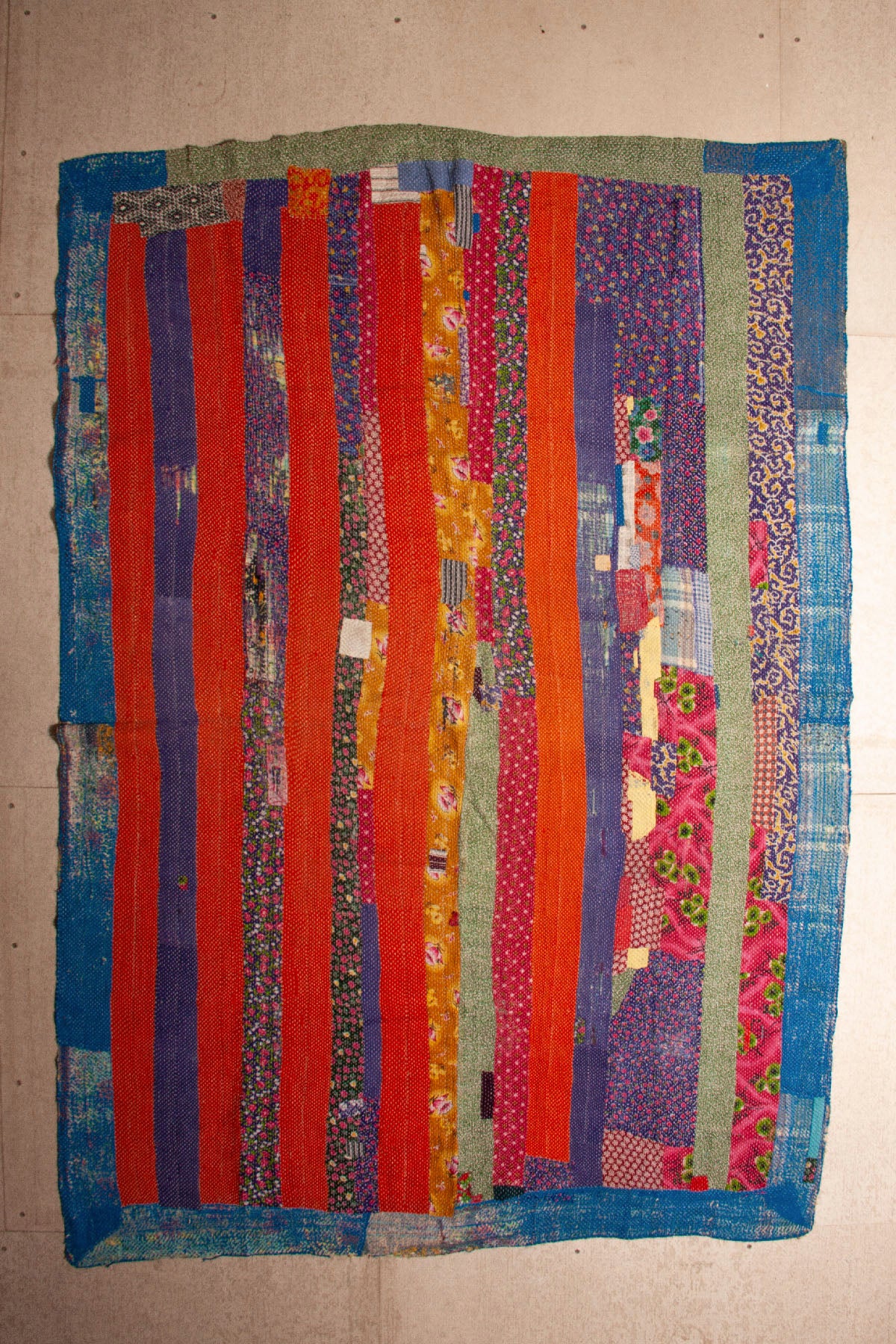 Vintage Dowry Kantha Blanket,