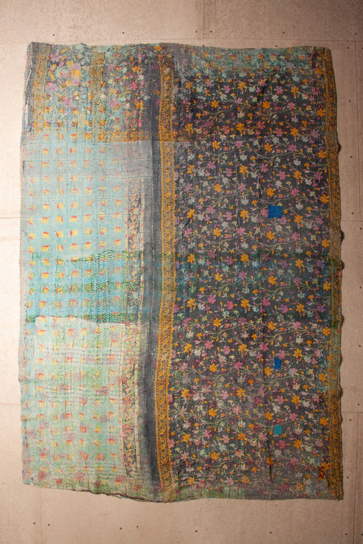 Vintage Dowry Kantha Blanket,
