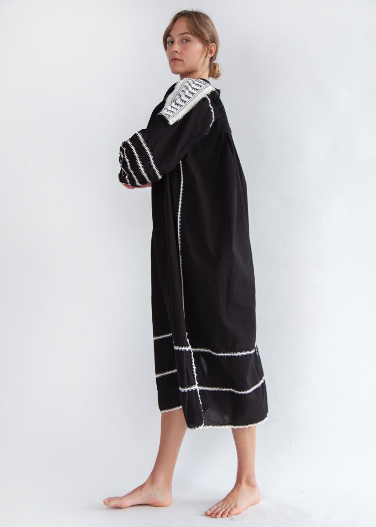 Sirena Dress Long Sleeves Natural on Black