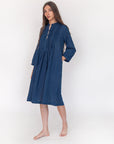 Aditi Double Stripe Dress - Natural Indigo