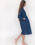 Aditi Double Stripe Dress - Natural Indigo