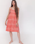 Gaia Greece Slip Dress - Poppy
