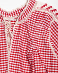 Sirena Dress Long Sleeves Gingham - Red