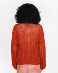 Hilma Hand Knit Alpaca Cardigan, Rust