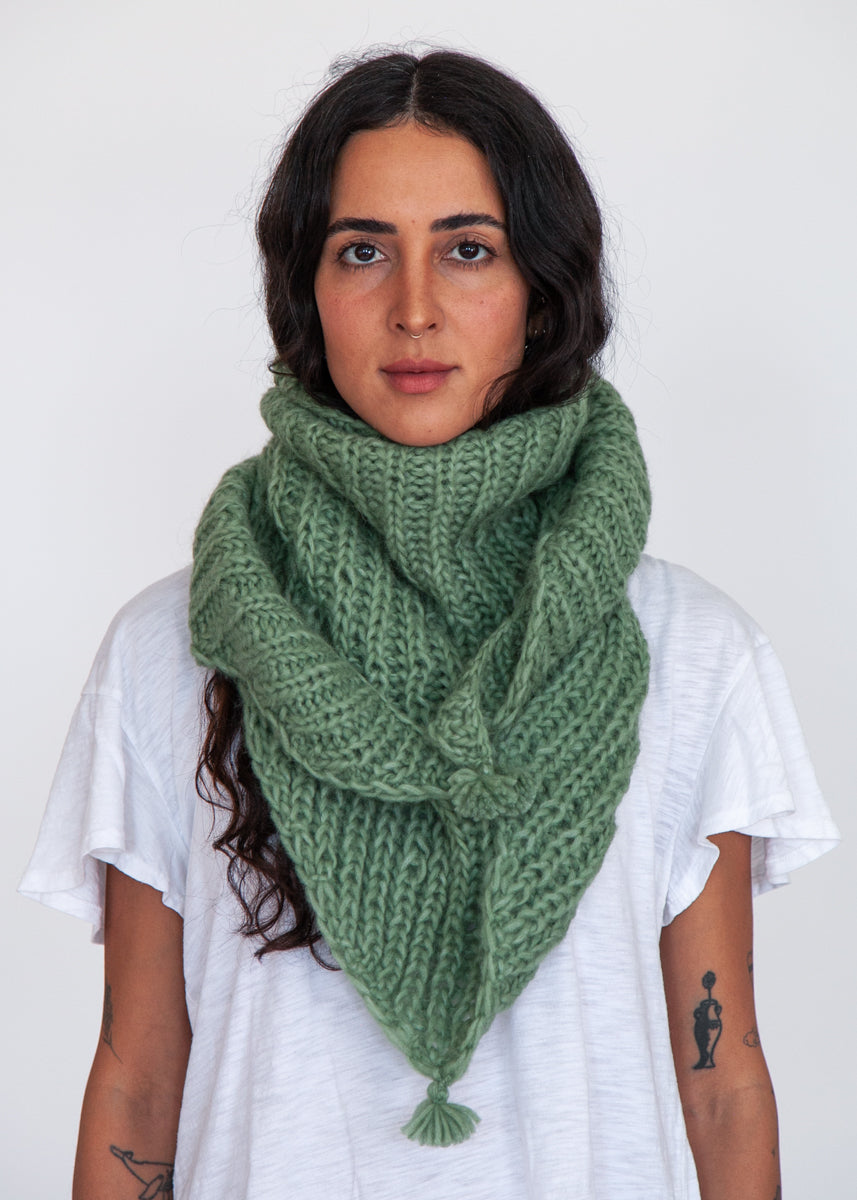 Freya Alpaca Triangle Scarf - Willow