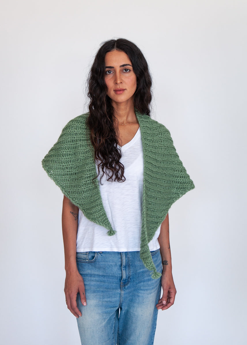 Freya Alpaca Triangle Scarf - Willow