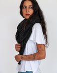 Freya Alpaca Triangle Scarf - Charcoal