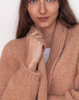Huacaya Alpaca Cardigan, Peach