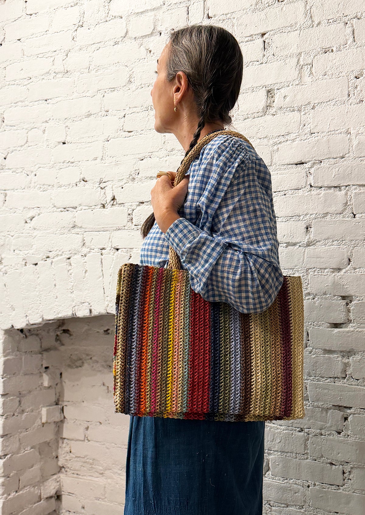 Wyeth Monterey Paper Straw Tote Bag Small   - Multi