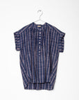 Maia Multi Pin Stripe Top - Natural Indigo