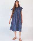 Maia Multi Pin Stripe Dress - Natural Indigo