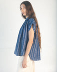 Maia Multi Pin Stripe Top - Natural Indigo