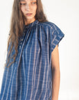 Maia Multi Pin Stripe Top - Natural Indigo