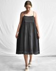 Maku Gathered Slip Dress Smokey Charcoal
