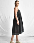 Maku Gathered Slip Dress Smokey Charcoal