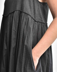 Maku Gathered Slip Dress Smokey Charcoal