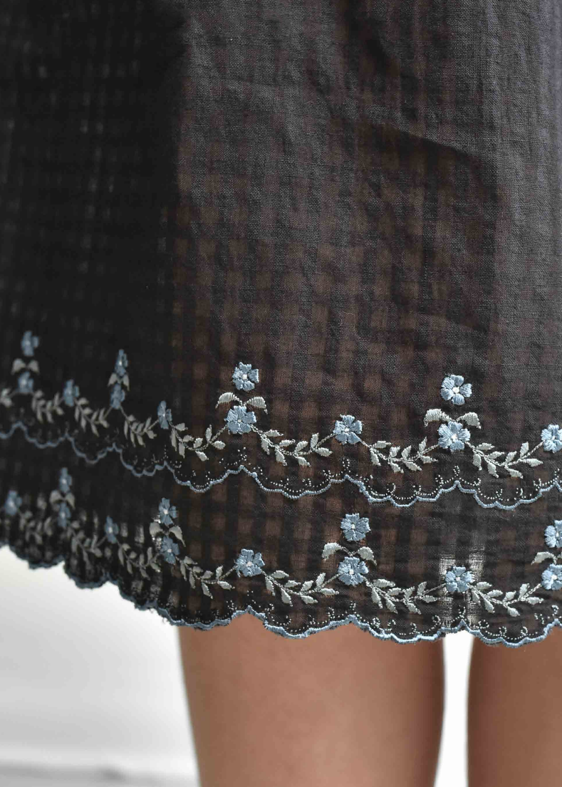 Maku Gathered Slip Dress Smokey Charcoal