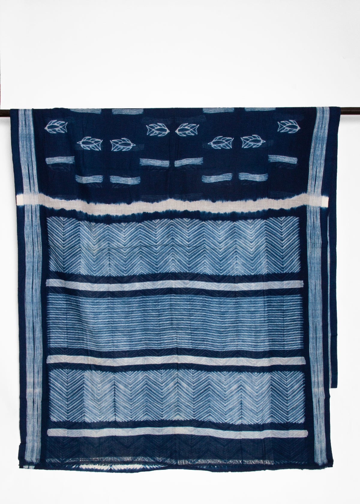 Shibori Saree And Fabric - Natural Indigo