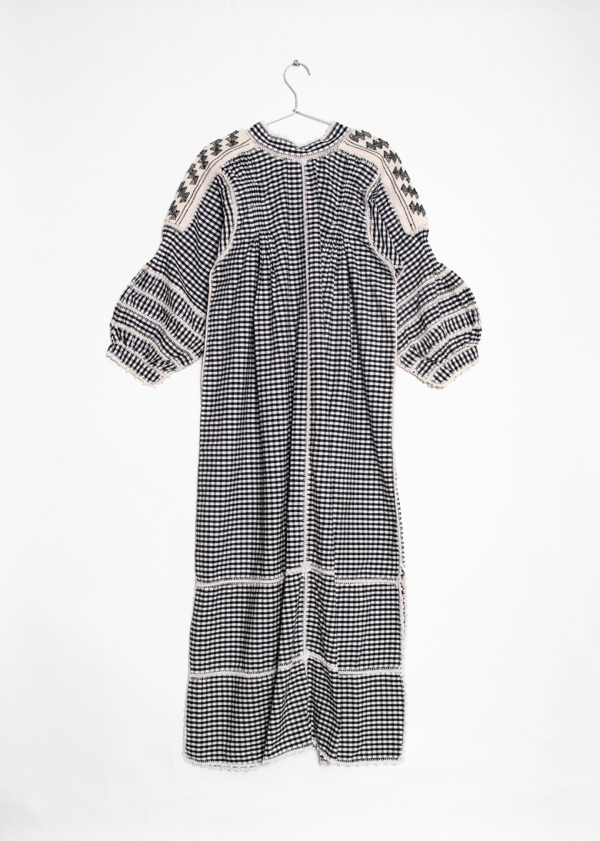 Sirena Dress Long Sleeves Gingham - Black