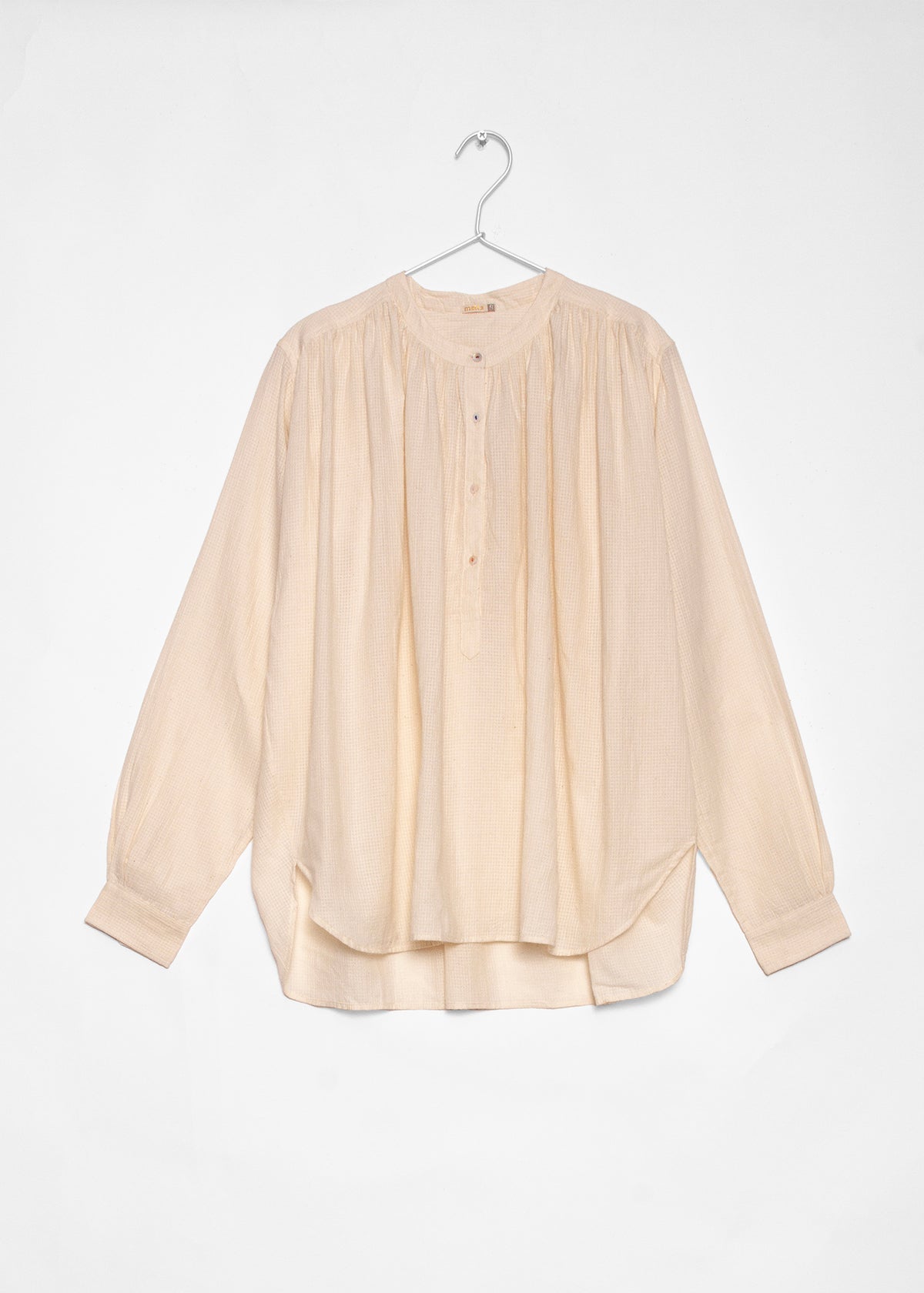 Bheeti Tiny Checks Top - Natural