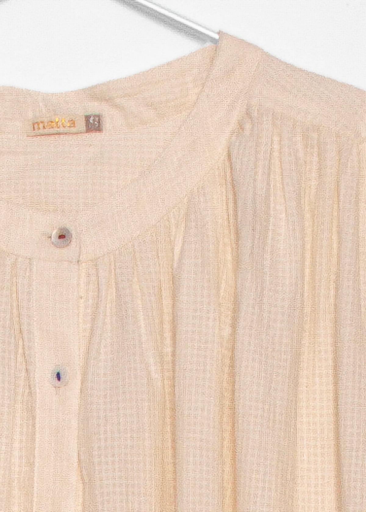 Bheeti Tiny Checks Top - Natural