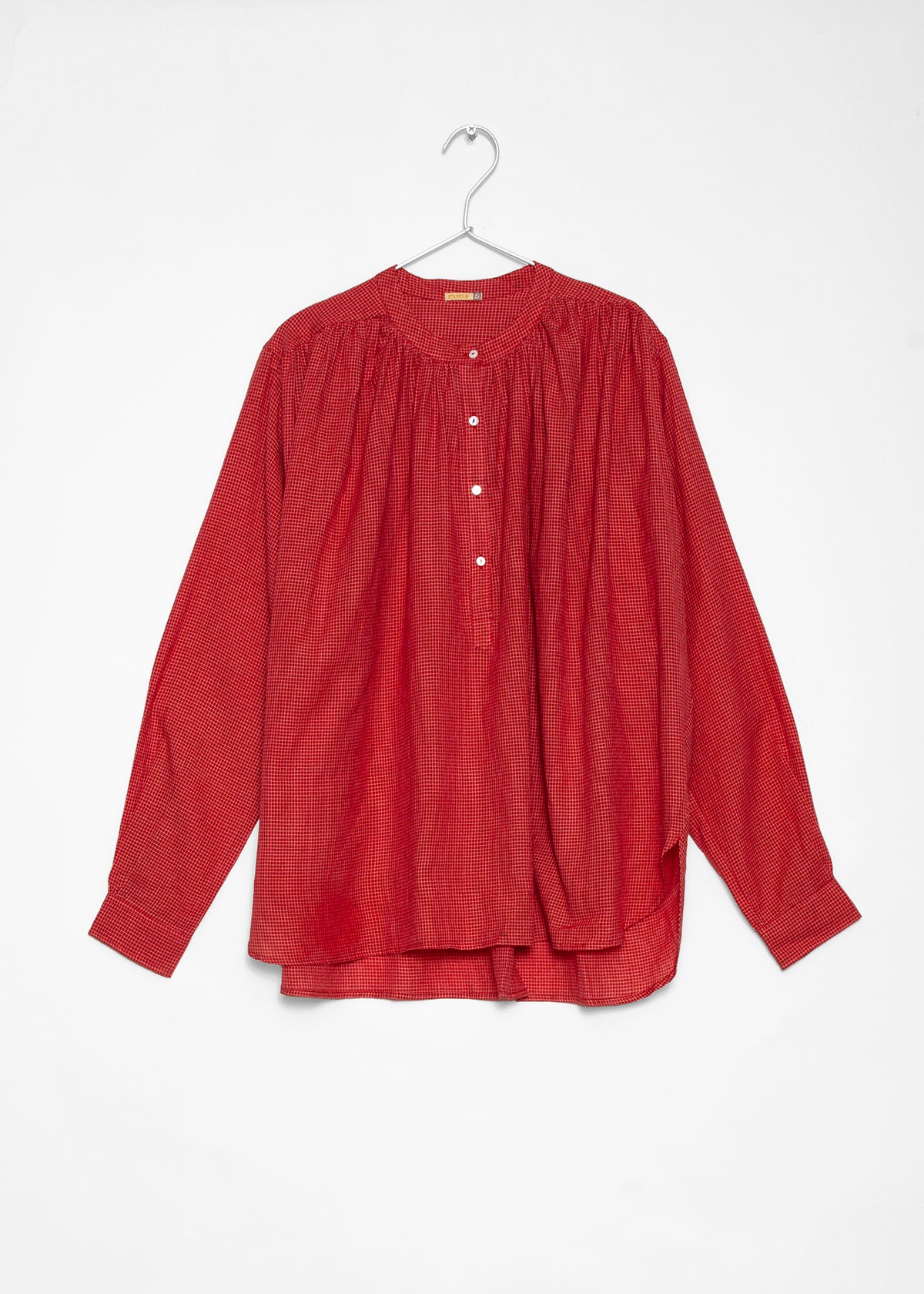Bheeti Tiny Checks Top - Red