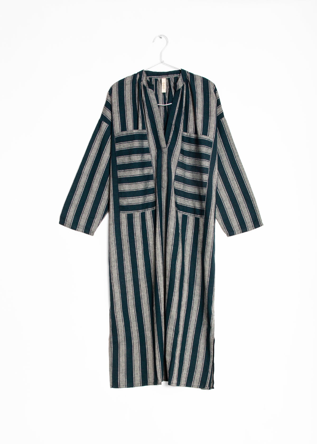 Pocket Caftan - Teal Stripe by Two