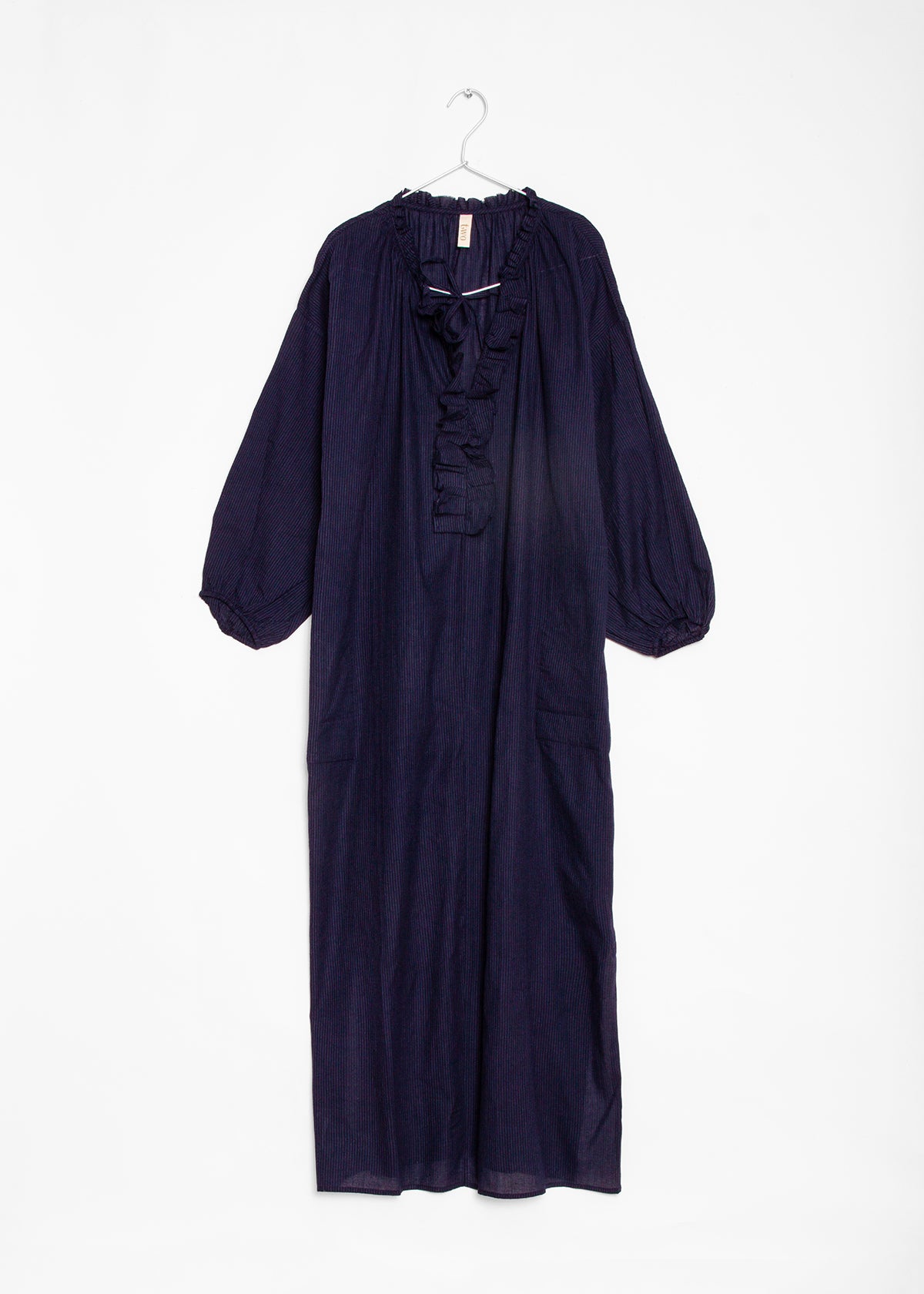 Ruffle Caftan - Navy Pinstripe by Two