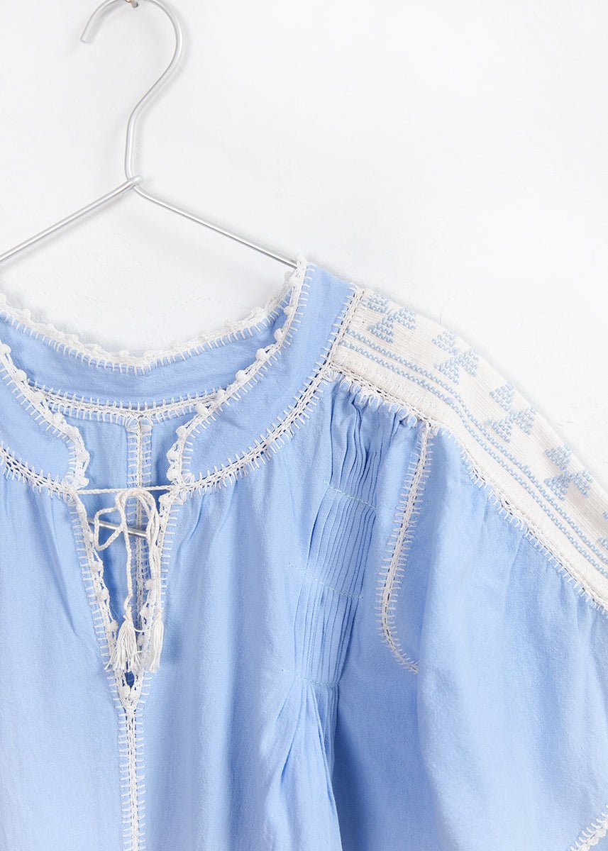 Sirena Short Dress Short Sleeves - Azul Pastel