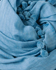 Dupatta Natural Shawl, Light Indigo