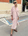 Pocket Caftan - Terracotta Stripe by Two