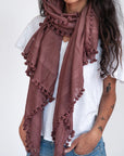 Dupatta Plain Shawl, Mahogany